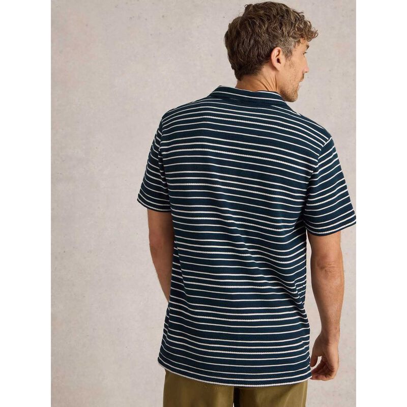 White Stuff Jacquard Stripe Polo image number 1